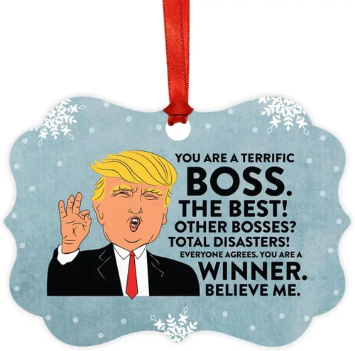Miniatura 92 de Andaz Press Presidente Donald Trump Fancy Frame Recuerdo Adorno de Navidad Regalo de broma Ejecutivo de Cuenta, 1 paquete, Divertidas Ideas