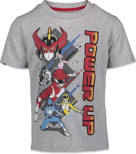 Miniatura 3 de Power Rangers Pink Ranger - Paquete de 2 camisetas para niños pequeños y grandes, Dorado, metálico, plateado