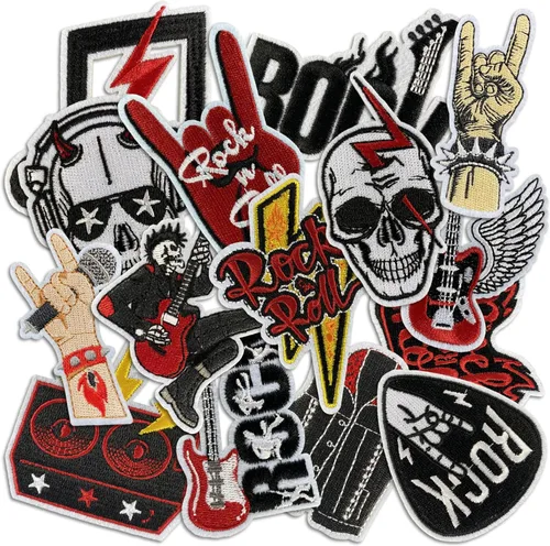 Miniatura 8 de Parches bordados oscuros con aplicación para planchar para mochilas, parches de banda de rock para chaquetas, parche genial para coser en ropa