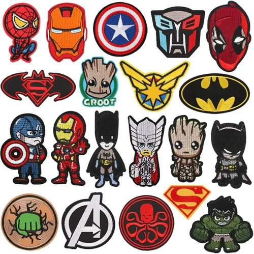 Parches decorativos, 20 piezas de superhéroes para coser o planchar para jeans, chaquetas, ropa, pantalones, vestidos, zapatos, sombreros, bolsos,