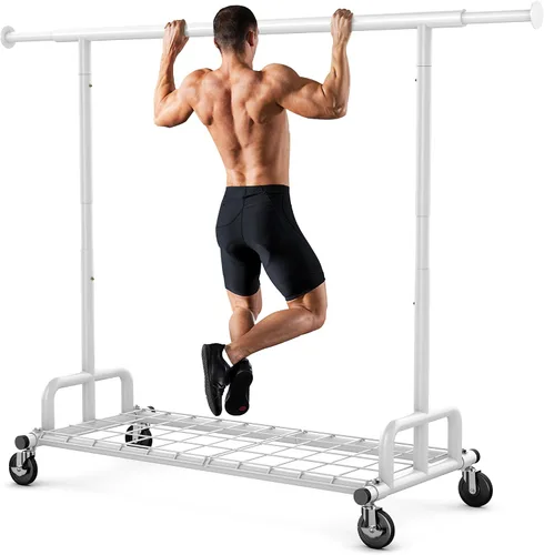 Miniatura 8 de HOKEEPER Perchero de Ropa Plegable Perchero de Ropa Plegable Capacidad 525 LBS Percheros de Ropa con Ruedas Resistente Perchero Rodante para Colgar
