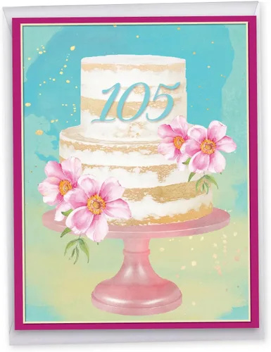 Miniatura 10 de NobleWorks - Tarjeta de felicitación de cumpleaños de 105º hito gigante de 8.5 x 11 pulgadas con sobre (paquete de 1) tarjeta grande, de gran
