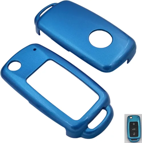Miniatura 7 de Funda protectora para llavero remoto Volkswagen VW Passat CC Tiguan Touareg Eos Golf GTI Jetta Beetle Rabbit 3 botones llave plegable Rojo