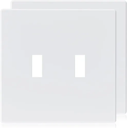 Miniatura 14 de ELEGRP Placas de pared de palanca de 2 segmentos sin tornillos, cubierta de placa frontal termoplástica irrompible de tamaño mediano para Blanco mate