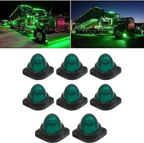 Miniatura 23 de Paquete de 10 luces LED para semirremolques para semirremolques, 12 V, impermeable, luces de pollo ámbar para semircamiones, carga carga, luces