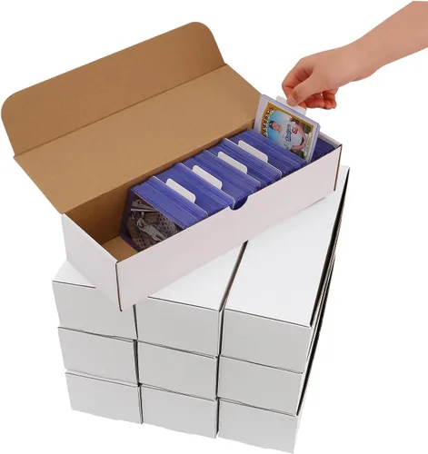 Top Loader Box 12-Pack-10800 Organizador de tarjetas deportivas con 40 divisores y etiquetas para TCG, MTG, Magic, tarjetas de intercambio, seguro