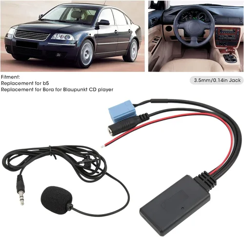 Miniatura 6 de Tbest Cable estéreo Bluetooth5.0 Aux in 0.138 in Jack Iso 7 607 897 093 Terminales de reemplazo de micrófono manos libres y arneses de cableado