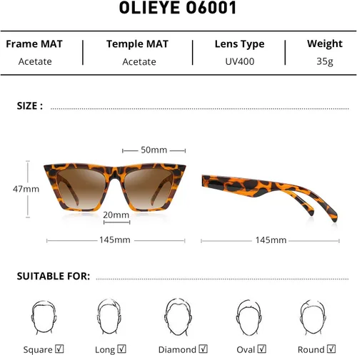 Miniatura 2 de Gafas de sol de ojo de gato cuadrado vintage mujeres moda pequeña cateye gafas de sol