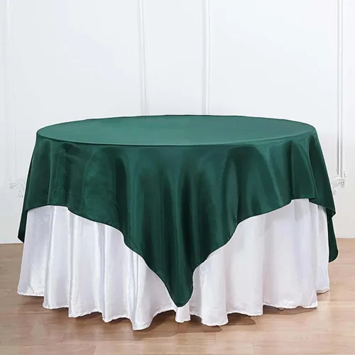 Miniatura 46 de Efavormart Paquete de 5 Sobremanteles Cuadrados de Satén de 60" para Decoraciones de Mesa de Bodas, Catering y Fiestas, Cubierta de Mantel Negro