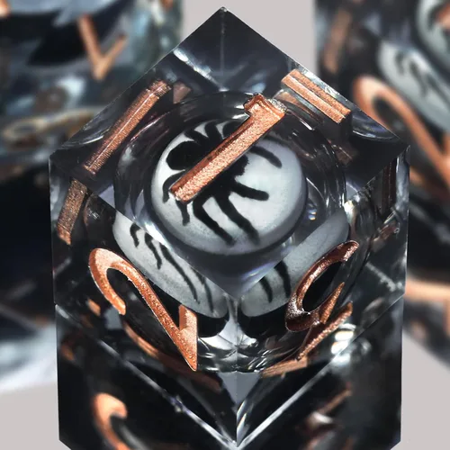 Miniatura 11 de FONVGOGO Dados Ojo de Dragón para Mazmorras y Dragones, Juego de Dados de Resina de Borde Afilado con Núcleo Líquido D&D Dados Poliédricos del Ojo