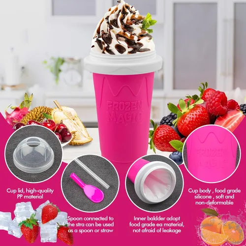 Miniatura 5 de Taza de Fabricante de Granizado, Tazas de Fabricante de Granizado DIY, Taza de Granizado Portátil para Jugos, Leche y Helado, Taza de Granizado