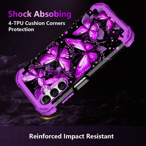 Miniatura 5 de Rancase Compatible con Galaxy A16 5G Funda, Protección Resistente a los Golpes de Tres Capas de Servicio Pesado Parachoques de Plástico Duro + Funda