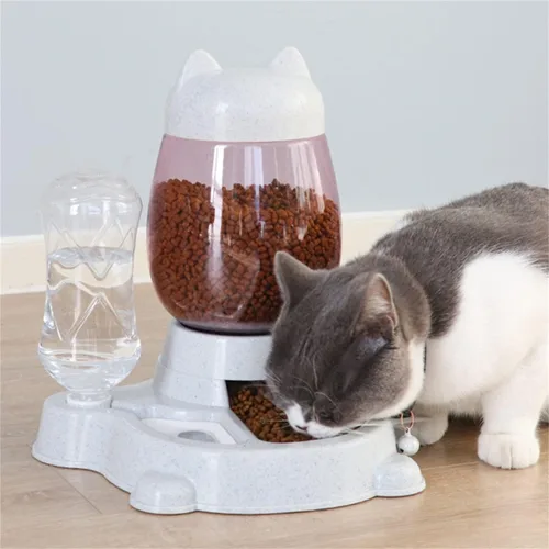 Miniatura 3 de Utaomld Comedero automático para gatos, dispensador de alimentos y agua, color verde, estilo moderno, capacidad de 101.4 fl oz, perfecto
