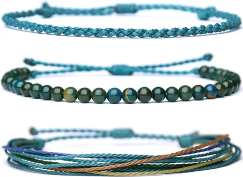 Miniatura 63 de Pulsera curativa hecha a mano con cuentas de piedra natural, regalo para hombres, pulsera de cuerda ajustable
