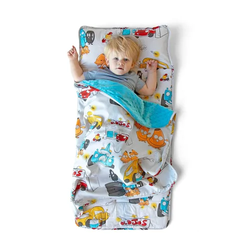 Miniatura 18 de JumpOff Jo Colchoneta de siesta extra larga para niños - Cómoda colchoneta de descanso para niños con almohada extraíble y manta ultra suave