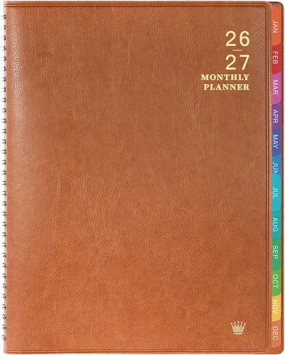 Miniatura 10 de Agenda mensual 2026/Calendario - Ene 2026 - Dic 2026, Agenda mensual 2026, 12 meses, piel sintética, 8.86" x 11.4", 15 páginas de notas