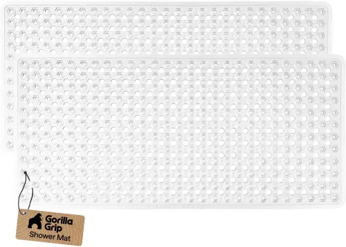 Miniatura 15 de GORILLA GRIP Alfombrilla para bañera patentada, lavable a máquina, con ventosas y orificios de drenaje para mantener las bañeras limpias, suave