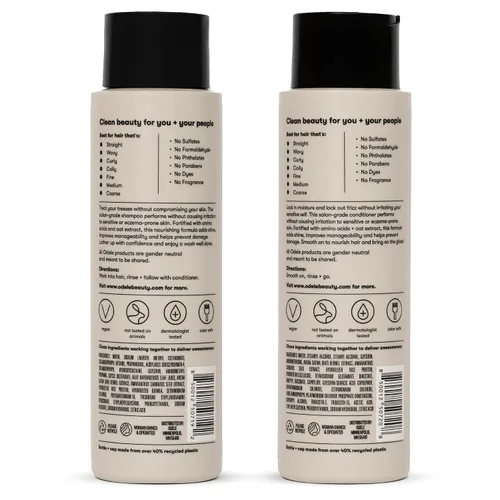 Miniatura 7 de Odele Juego de champú y acondicionador ultra sensible sin sulfato para una limpieza extra suave y todo tipo de cabello, 13 onzas líquidas cada uno