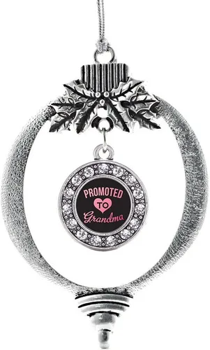 Miniatura 164 de Inspired Silver - Twin One - Adorno festivo de Navidad de plata - Adorno festivo de árbol de Navidad con dije de círculo y circonita cúbica
