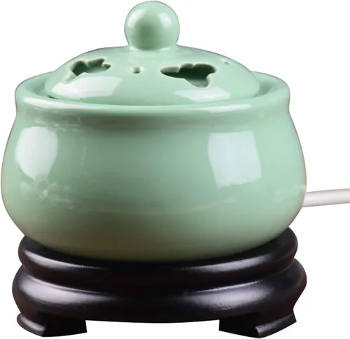 Miniatura 13 de Quemador de incienso eléctrico con temporizador, quemador de fragancia de cerámica de temperatura ajustable, difusor de aceite perfumado de resina