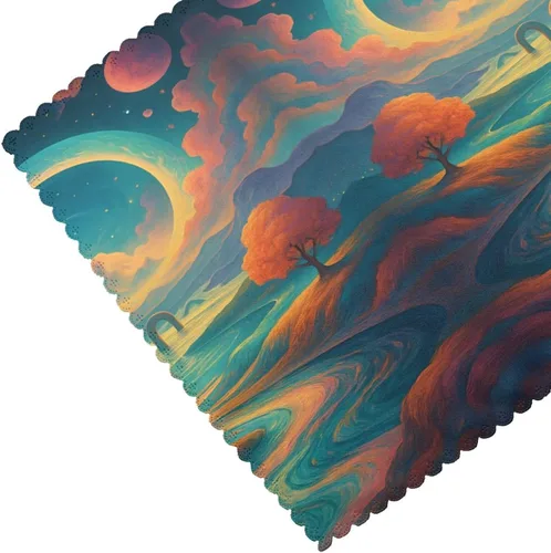 Miniatura 5 de Rectangular Placemats Set of 4, Heat Resistant Dream Printed Kitchen Dining Table Mats