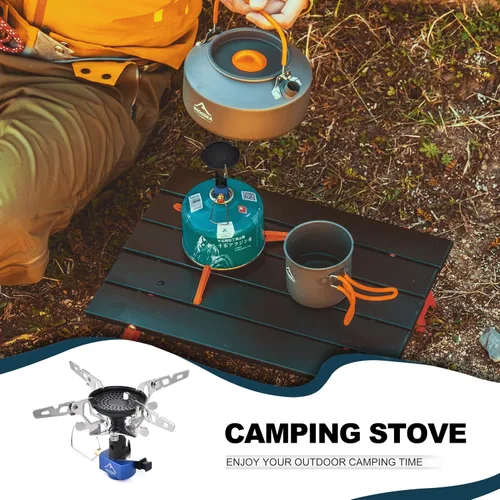 Miniatura 7 de Widesea Estufa de mochilero 3300W Estufa de camping Quemador de gas portátil con Iginitor Mini Ultraligero Equipo de senderismo Equipo al aire libre