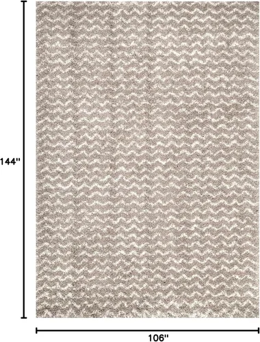 Miniatura 2 de nuLOOM Cuellar Chevron Shag Alfombra de Área, 9x12, Crema