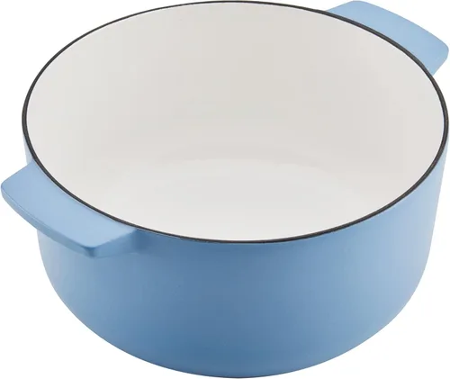Miniatura 12 de KitchenAid - Horno holandés/cacerola de hierro fundido esmaltado, 6 cuartos de galón, Azul Terciopelo
