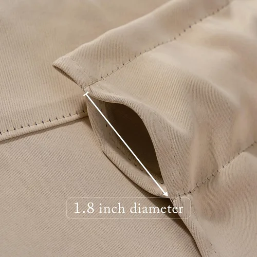 Miniatura 4 de MIULEE Cenefa opaca con bolsillo para cortinero, con aislamiento térmico, cortina corta para ventana pequeña y dormitorio, 42 x 18 pulgadas, 1 Beige