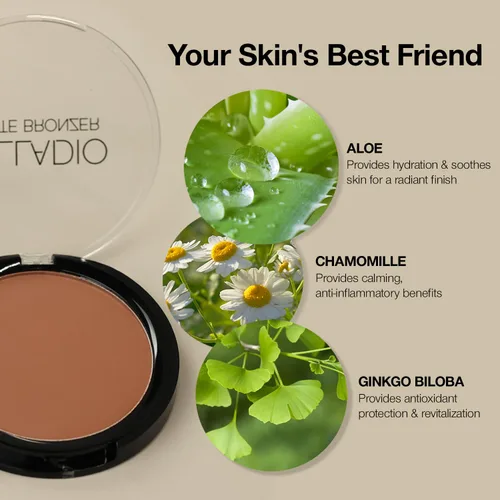 Miniatura 4 de Palladio Bronceador mate, sin líneas de bronceado