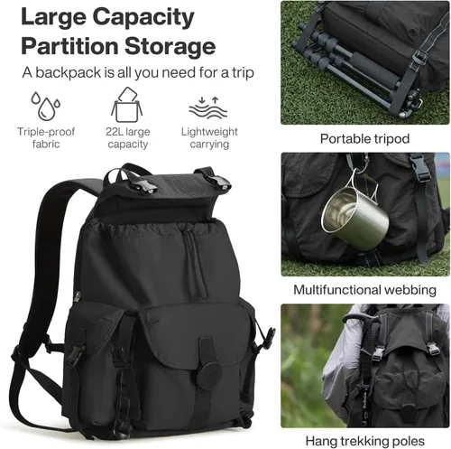 Miniatura 2 de Mochila de viaje mixi, mochila de cabina, mochila para laptop, aprobada para vuelos, mochila ligera para senderismo, mochila de negocios al aire
