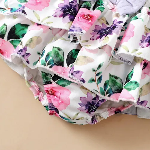 Miniatura 74 de Mioglrie Conjunto de ropa para bebé recién nacida, conjunto de pantalones cortos, conjunto floral de verano, ropa de bebé linda para niña