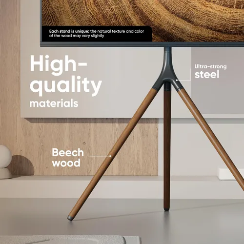 Miniatura 7 de ONKRON Soporte de TV con caballete para pantalla de 32 a 65 pulgadas de hasta 77 libras, soporte de trípode giratorio de 360°, altura ajustable