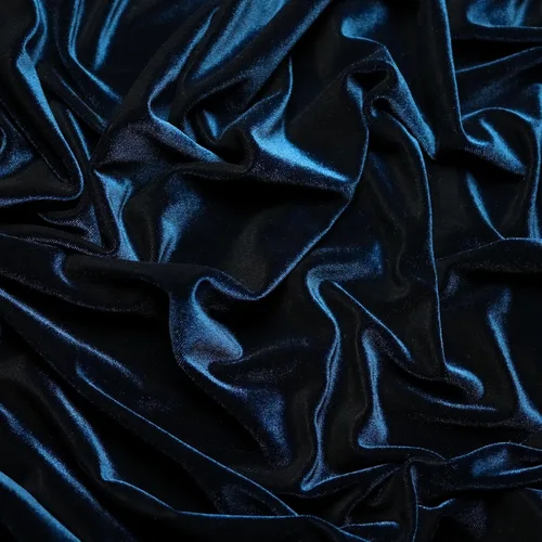 Miniatura 2 de Ice Fabrics Tela de Terciopelo Elástico por Yarda - 60" de Ancho Tela Suave y Elástica para Coser Ropa, Prendas, Disfraces, Manualidades - 90% Azul