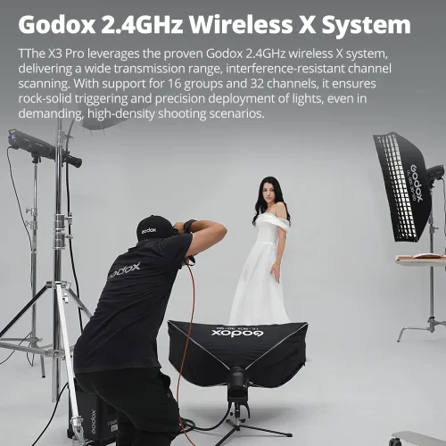 Miniatura 3 de Godox X3 Pro C X3Pro C TTL GODOX Trigger inalámbrico para Canon, pantalla táctil LCD de 2.4 pulgadas, batería de iones de litio de 2930 mAh