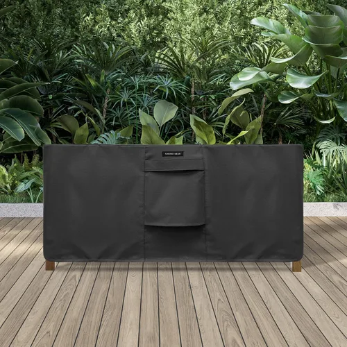 Miniatura 7 de Funda resistente para muebles de exterior, fundas cuadradas y rectangulares impermeables con rejillas de ventilación de aire, para otomanas, mesas