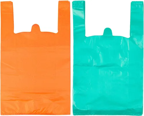 Miniatura 10 de LazyMe Bolsas de plástico para camisetas, bolsas de plástico para negocio, bolsas de plástico de 12 x 20 pulgadas con asas para comestibles