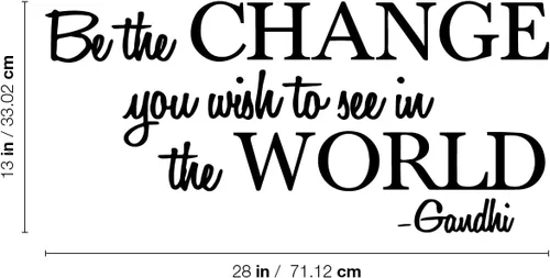 Miniatura 3 de Aurabeam Calcomanía de vinilo para pared, con frase inspiradora de Gandhi, 13 x 28 pulgadas, decoración artística de pared para sala de estar