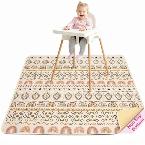 Basumee Tapete de Splat Mat para silla de bebé, impermeable, tapete de juego para debajo de la silla alta, tapete para atrapar alimentos para silla