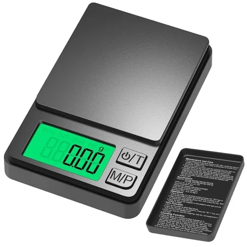Báscula digital de bolsillo para joyería, 17.64 oz, 0.00 oz, alta precisión con cubierta protectora, báscula portátil de mini gramos para café,