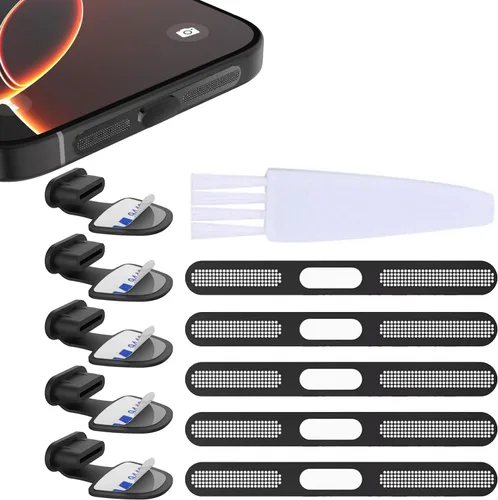 Miniatura 9 de Para iPhone 17 Pro Max Auricular De Malla Anti Polvo A Prueba De Polvo Cubierta Adhesiva Malla USB C Anti-Perdida Tapones De Silicona Ultradelgados