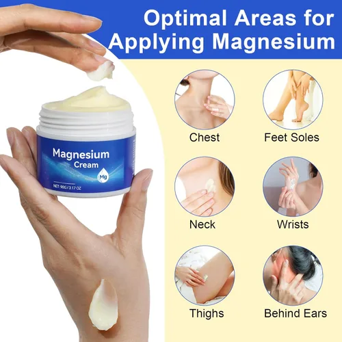 Miniatura 4 de ReliCo Crema de magnesio para pies - Aceite de magnesio puro de absorción rápida con vitamina E, loción de magnesio, 1 unidad