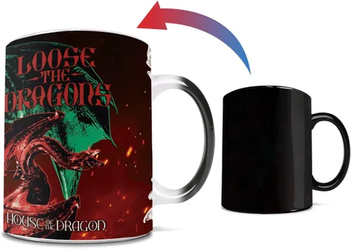 Miniatura 4 de Morphing Mugs House of Dragon – Loose The Dragons – Una taza de cerámica que cambia de color de 11 onzas – Imagen revelada cuando se añade líquido