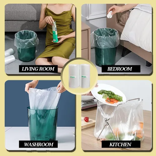Miniatura 5 de Bolsas de basura pequeñas de 4 galones, 110 unidades, bolsas de basura transparentes para baño, cocina, dormitorio, bolsas de basura de 5 galones