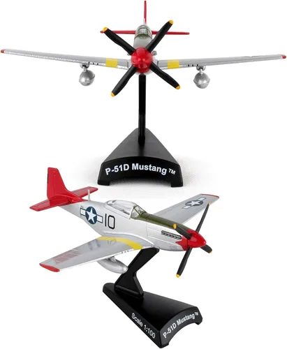 Daron P-51D Mustang Modelo fundido a presión – Réplica de caza de largo alcance de la Segunda Guerra Mundial a escala 1:100, Edición Tuskegee