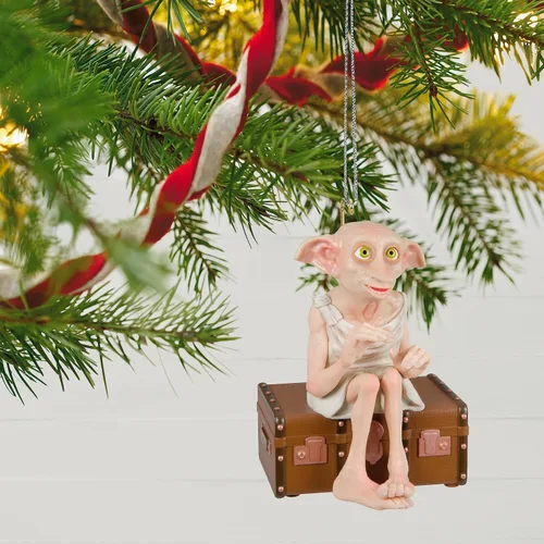 Miniatura 6 de Hallmark Keepsake Adorno de Navidad 2023, adorno de Harry Potter, Dobby the House-Elf con sonido y movimiento, regalos para los fanáticos de Harry