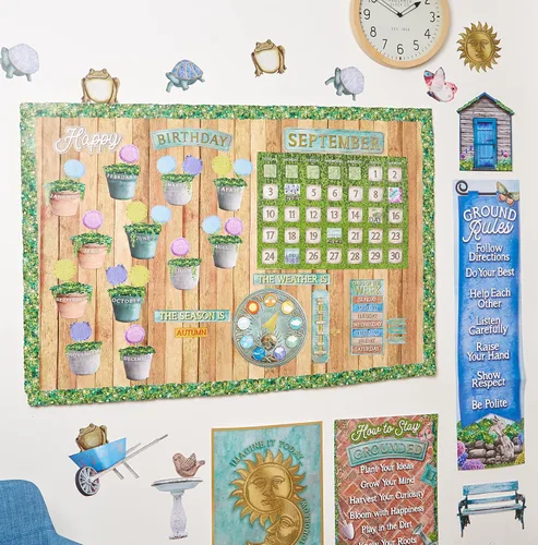 Miniatura 4 de Eureka Curiosity Garden - Decoraciones de aula de papel recortado para maestros, 36 piezas