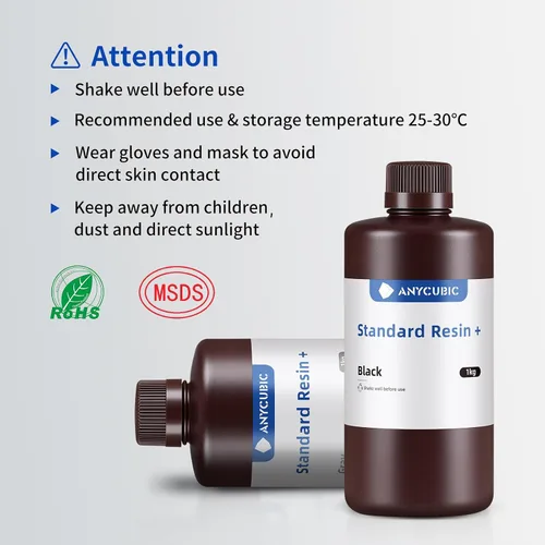 Miniatura 9 de ANYCUBIC - Resina de impresora 3D estándar actualizada, resina de curado UV rápido SLA de 405 nm, fotopolímero rápido y de alta precisión