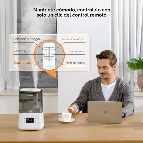 Miniatura 4 de BOXING Humidificadores de niebla cálida y fría para dormitorio, habitación grande, hogar, humidificador de aire con control remoto, difusor