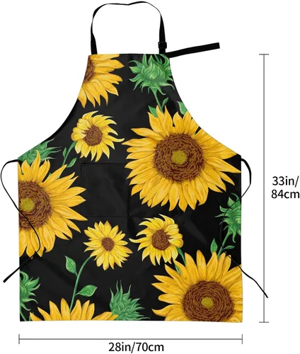Miniatura 5 de Delantales personalizados para mujeres y madres, delantal impermeable personalizado con bolsillos para hombres, babero de chef de cocina ajustable